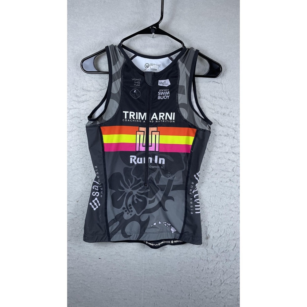 Canari‎ Trimarni Cycling Jersey Mens Small Black 1/4 Zip Triathlon Tank